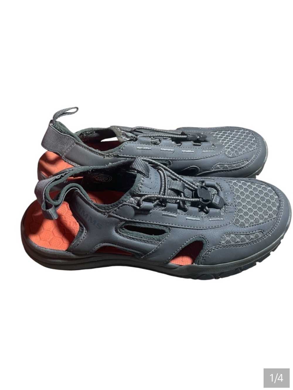 Z9- Men’s 9.5 Simms Athletic Gray and Orange Athletic Sandal